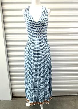 Le Superbe Dress Santorini Dream White Blue Halter, Women’s Size XS